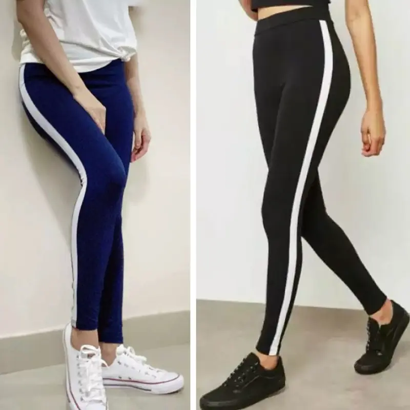 Legging List 1 Bahan Spandex Olahraga Sport Garis Putih - Celana Outdoor 1