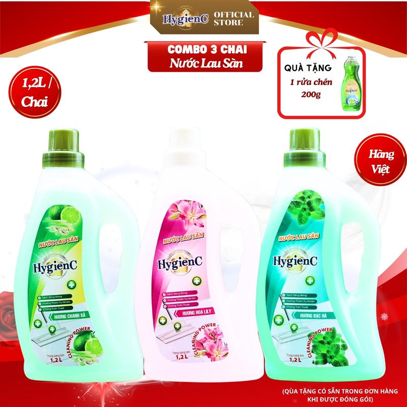Nước lau sàn nhà HygienC - Dung tích 1200ml Làm Sạch