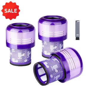 ダイソンV10 Slim SV18 デジタルスリム掃除機フィルター,ダイソンDigital Slim Fluffy(SV18 FFN)掃除機互換,3個HEPAフィルター水洗可能,クリーニングブラシ1本付き