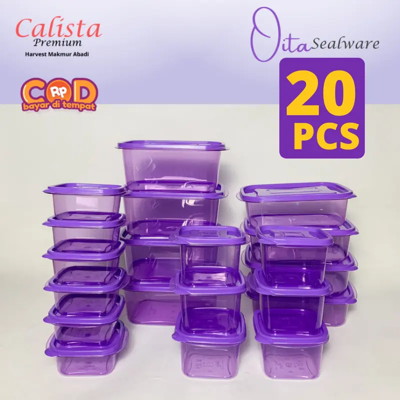 [CALISTA] OITA SET 20 PCS FOOD CONTAINER TOPLES PLASTIK CALISTA OITA SET ISI 20PCS TEMPAT PENYIMPANAN MAKANAN DI KULKAS FOOD PREPARATION 0