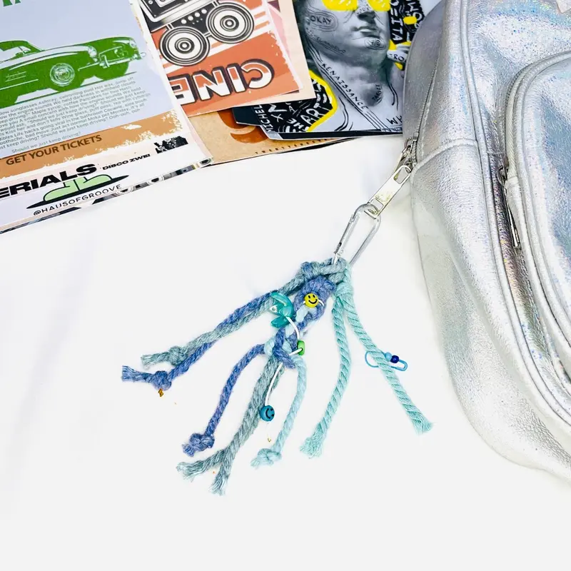 BAG CHARM MACRAME/GANTUNGAN MACRAME/GANTUNGAN TALI RAINBOW /GANTUNGAN MACRAME aksesoris tas aesthetic y2k jibbitz bocyn jellycat charms ransel 3