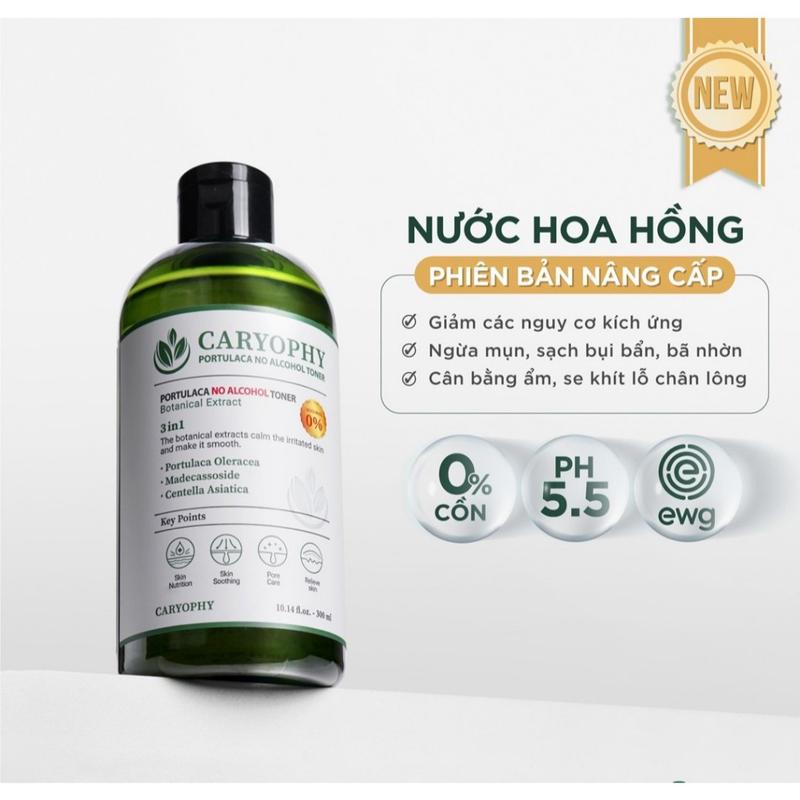 Nước Hoa Hồng Caryophy Ngừa Mụn Kiềm Dầu Giảm Thâm 300ml