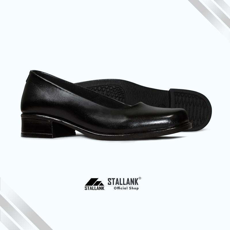 STALLANK || Sepatu Pantofel Kerja Wanita Asli Kulit Heels Shoes Hitam 2