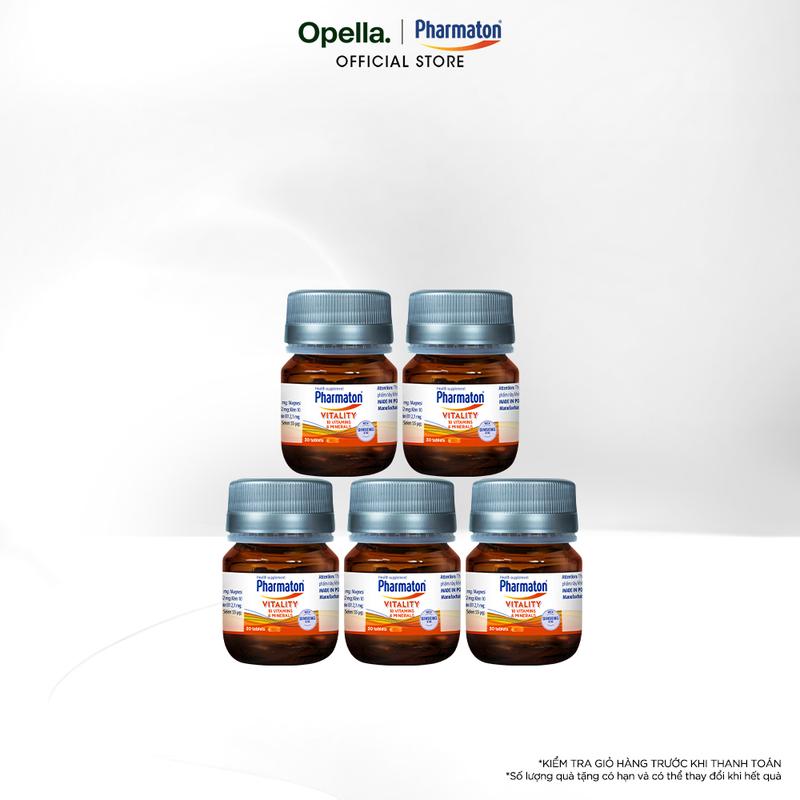 Bộ 5 lọ Thực Phẩm Bảo Vệ Sức Khỏe Pharmaton Vitality (Lọ 30 viên)