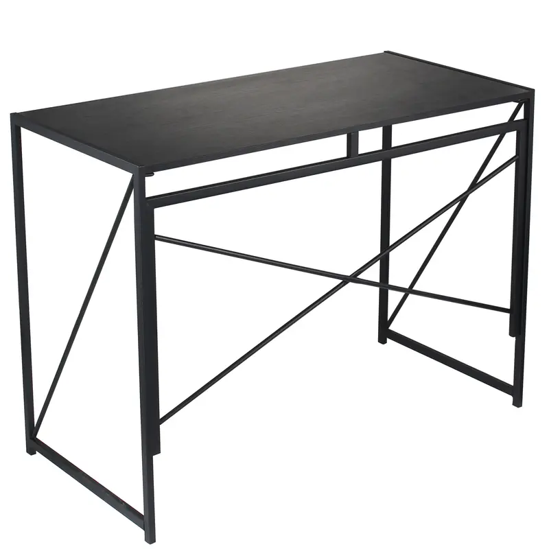 Folding Computer Table, 100x50x75cm Folding Desk Home Office Laptop Desk for Small Spaces Modern Simple Style PC Table Coffee Table Writing Small Desk, Metal Frame 3