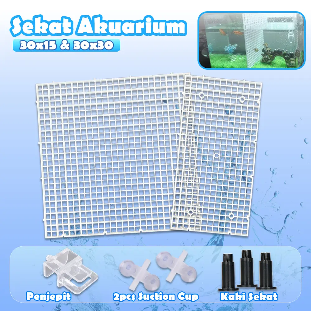 Sekat Akuarium Suction Cup Klip Serbaguna Kaki Penahan Partisi Aquarium Anti Lepas