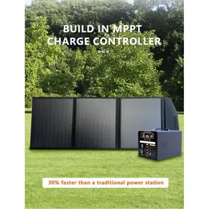 Solar Panel Paket Solar Portable Power Station+100wp Cell Portable Power Station Mesin Listrik Genset Camping Power Supply outdoor Big Powerbank Genset Silent