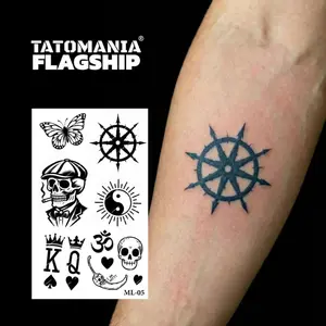 TATOMANIAFLAGSHIP-Stiker Tato Temporer Semi Permanen Motif Minimalis Line Art