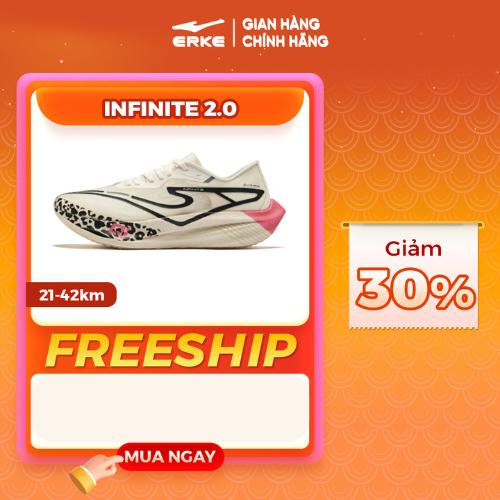 [BEST SELLER] ERKE Giày chạy bộ thể thao Nam Nữ Marathon chuyên nghiệp INFINITE 2.0 đế full Carbon - RUNNING 42km, công nghệ đế giữa QI độc quyền tăng hiệu suất phục hồi, phản hồi năng lượng,Đế ngoài cao su chịu mài mòn gấp 3 lần 11124103235 running shoes