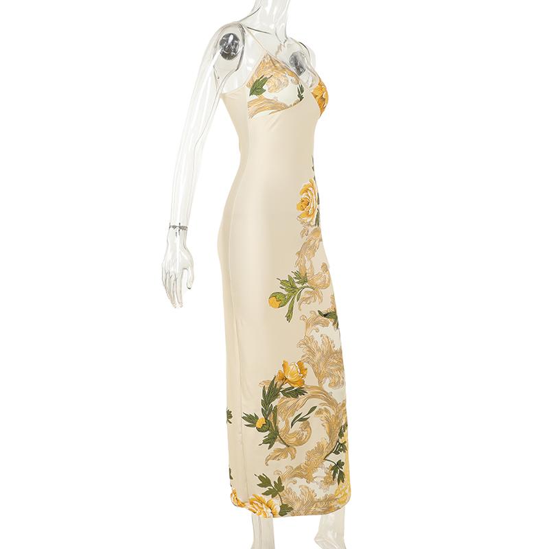 Product Introduction of Đầm Hoa Thường Ngày Dáng Ôm, Dây Đeo Spaghetti Thanh Lịch, Phong Cách Bodycon, Thích Hợp Cho Bữa Tiệc Ngày Lễ, JY23159TGO 20