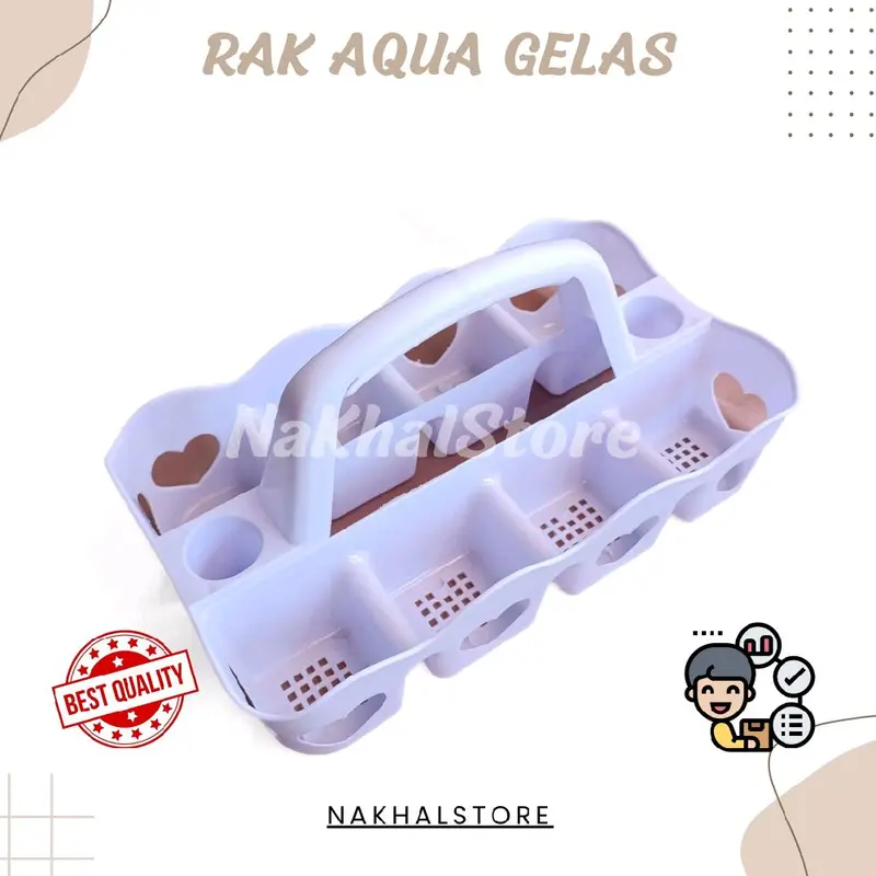 Rak Aqua Gelas Rak Aqua 8 slot Rak Aqua Plastik Tempat Aqua Gelas Tempat Penyimpanan Aqua Gelas 2