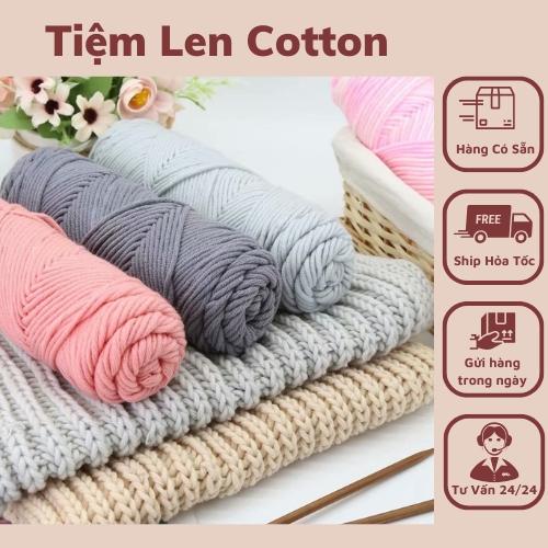 Len cotton love 100gr đủ bảng màu ( chuyên móc áo, khăn, mũ...) Diy Kim Tuyến