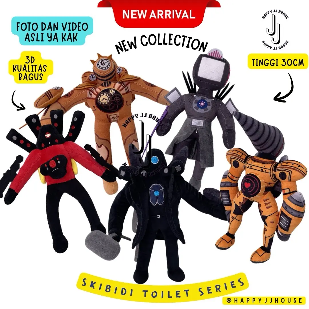 [HAPPYJJ]BONEKA SKIBIDI TOILET 1 | UKURAN 25 CM | KUALITAS BAGUS | REAL PIC REAL VIDEO | MURAH BANGET