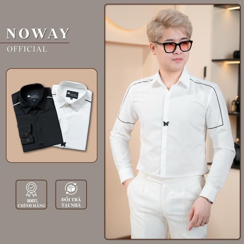 Áo Sơ Mi Luxury Viền Vai Thêu Bướm Kim Sa Vải Bamboo lụa mịn mát.