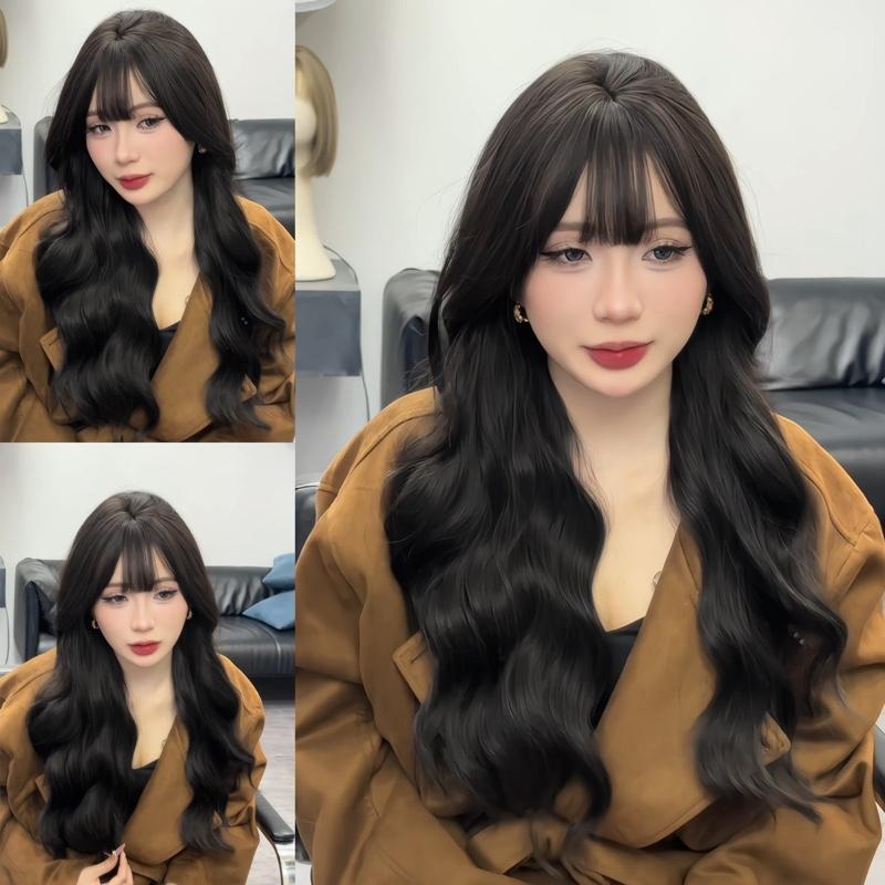 Tóc giả nữ nguyên đầu DJ-17 sóng lơi 65cm – tóc siêu thật tự nhiên by Dung Ji