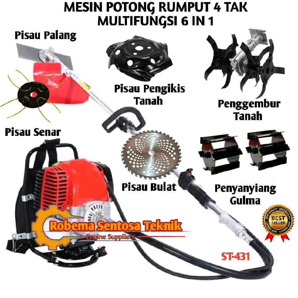 MESIN POTONG RUMPUT 4 TAK MODEL HONDA GX-31 MULTIFUNGSI 6 IN 1