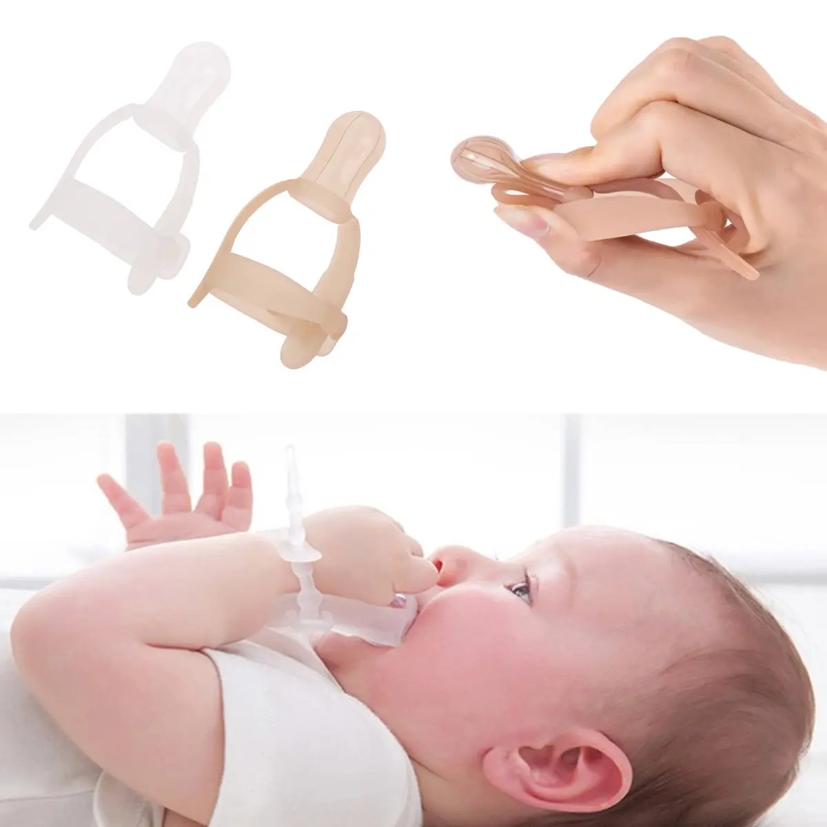 Dây Đeo Cổ Tay Silicon Không Độc Hại Cho Trẻ Em, Bảo Vệ Ngón Tay Cho Trẻ Em, Ngừng Mút Ngón Tay Cái