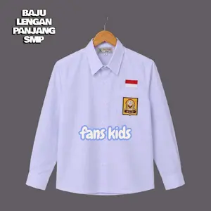 Seragam Sekolah SMP Putih Lengan Panjang Anak Laki-Laki Dan Perempuan | Kemeja Putih SMP Bahan Katun Oxford Premium Ukuran 13-20. Baju SMP Putih.