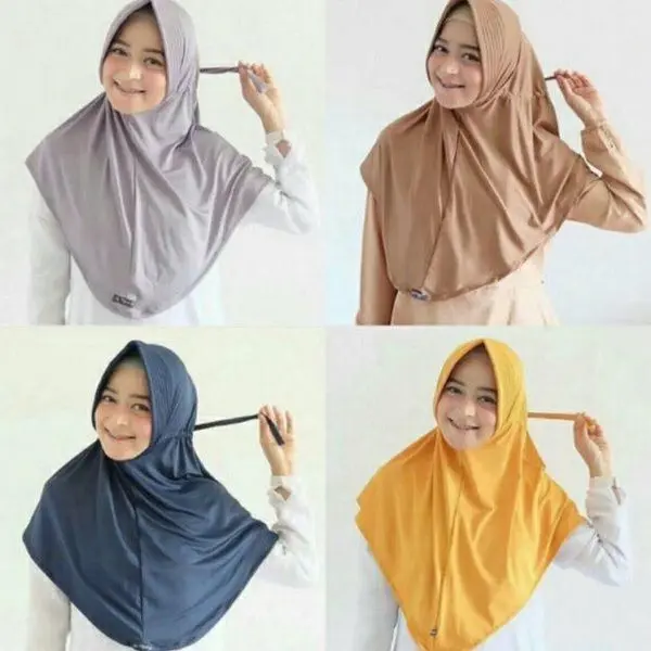 Jilbab Serut/Serut Belakang Jersey/ hijab instan Serut Muslim Kerudung Variasi