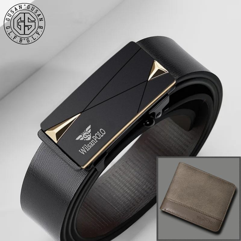  Combo Thắt Lưng Nam kèm Ví Da WilsanPOLO mã LSVBB Dây lưng nam da mịn bản rộng 3.3cm khóa tự động chất liệu hợp kim Dây nịt nam phong cách Sang Trọng Lịch Lãm. 
