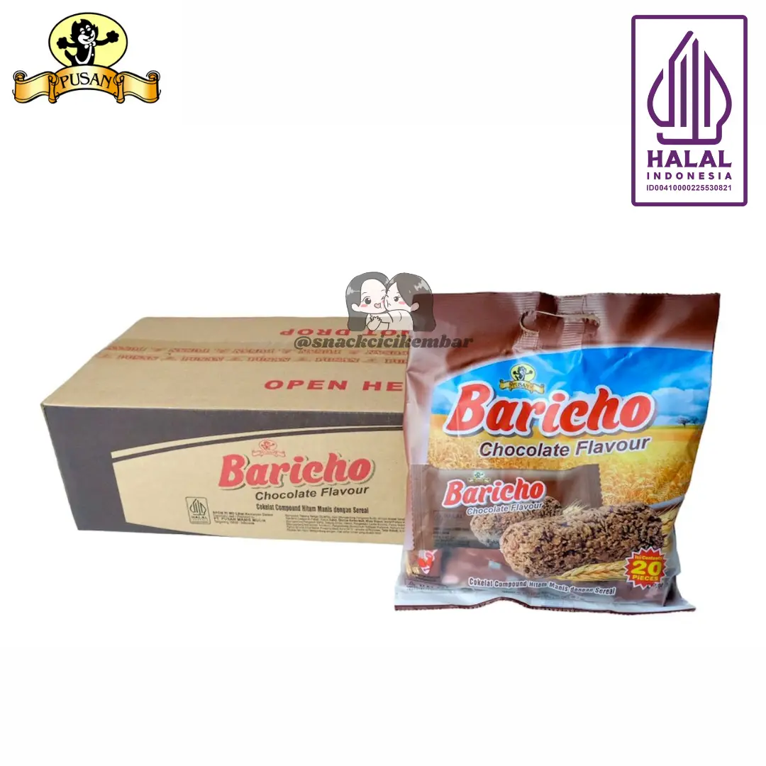 PUSAN BARICHO SNACK SEREAL OAT RASA COKLAT / STROBERI /  VANILLA 1 DUS ISI 12 BAG Food