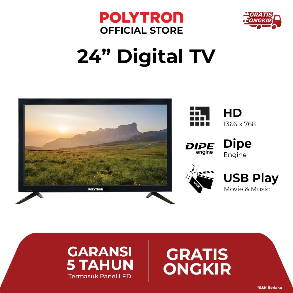 POLYTRON DIGITAL TV 24 Inch PLD 24V1853