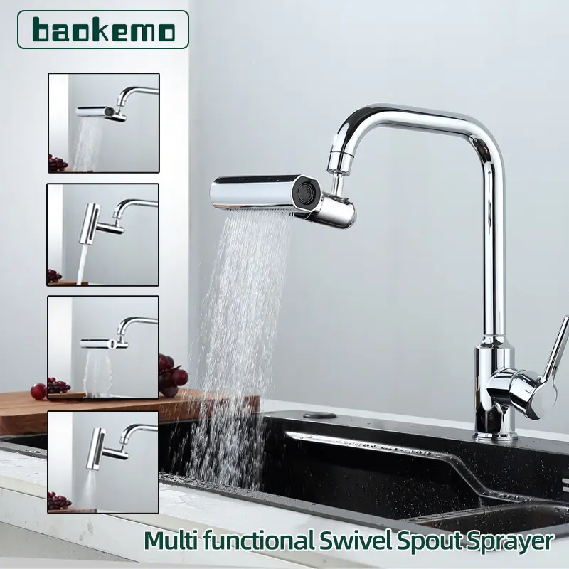 Bộ Mở Rộng Vòi Nước, Đa Năng, 4 Chế Độ, Vòi Phun Chống Bắn Nước, Bộ Chuyển Đổi Bubbler Xoay, Vòi Thông Dụng Vòi Phun Đầu Ra Nước, Bao Gồm Phụ Kiện
