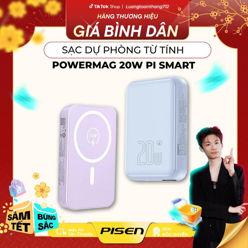   Deal Độc Quyền   PISEN  Sạc Dự Phòng Magsafe Siêu Nhỏ | Sạc Nhanh 2 Chế Độ 2 Cổng Sạc Nhỏ Gọn Bỏ Túi Dễ Dàng Mang Đi Phù Hợp Điện Thoại Android IOS | PISEN QUICK - PowerMag 20W Digital | TP-D111 | Bảo Hành 24 Tháng | Bảo Hiểm 2 Triệu Đô 