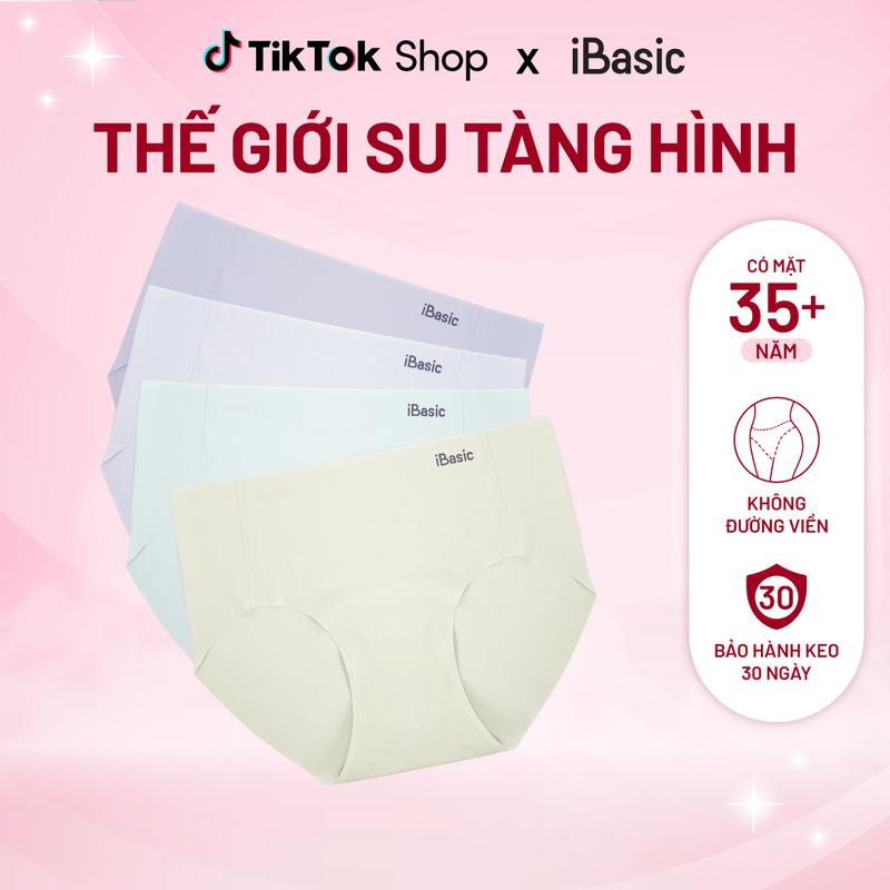   MUA 3 TẶNG 1  Combo 4 quần lót nữ su không đường may iBasic lưng cao không lộ viền free cut phom hipster V029 