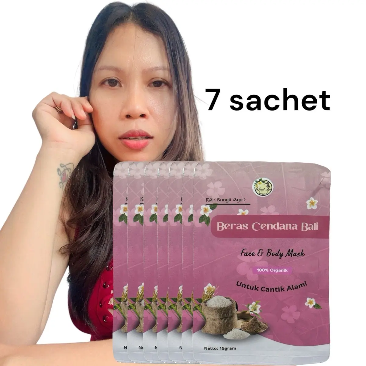 Masker Wajah Organik Beras Cendana Bali 7pcs untuk Mengencangkan Tubuh dan Menutrisi Kulit wash mask masker organik mencerahkan wajah