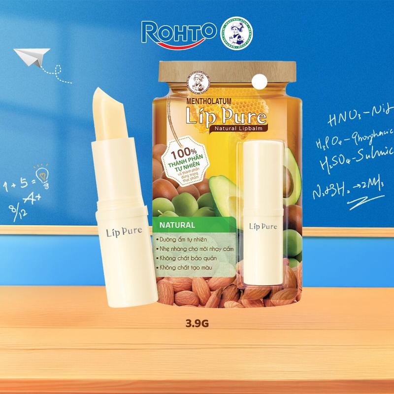 Son dưỡng không màu thành phần tự nhiên Mentholatum Lip Pure 3.9g