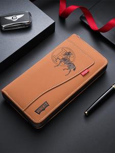 Nueva Cartera de Hombre de Mad Horse Leather Estilo Vintage de PU con Bolsa con Cierre, Moda Corta Portatarjetas Monedero