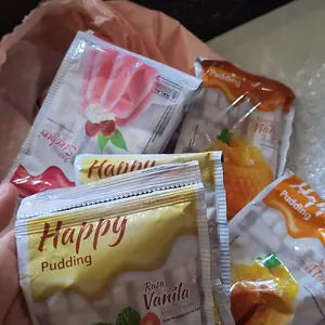 Happy Puding Stroberi Cokelat Mangga Vanila Taro 60gr Pudding Bubuk Susu