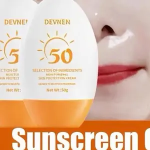 DEVNEN Sunscreen Cream SPF50 - Krim Perlindungan Kulit 50g Mencerahkan Wajah & Melindungi dari Sinar UV