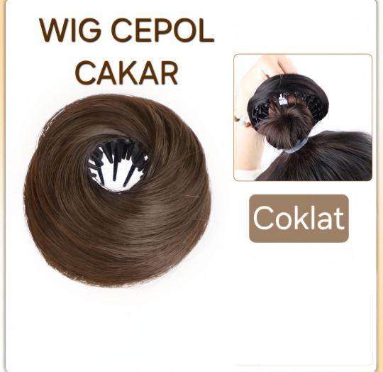 KONDE CEPOL INSTAN CAKRAM SANGGUL WIG MESSY BUN RAMBUT PALSU HAIR SINTETIS ANTISLIP SIRKAM JEPIT PREMIUM ANTI KILAP