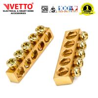 Gambar VETTO Terminal Kabel Blok 5 Baut Lubang Pole Netral Block Ground Tembaga Kuningan dari Vetto Indonesia Kota Tangerang 1 Tokopedia
