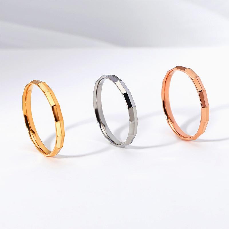 Nhẫn Tráng Kim Loại, Mặt Thường, Thép Titan, Chống Gỉ, Dành Cho Phụ Nữ, Thép Không Gỉ, Không Phai Màu, Bền, Phụ Kiện Nữ 0