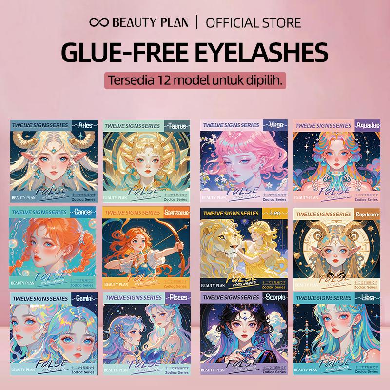 Beauty Plan [Tanpa Lem] Bulu Mata Palsu Bervarian Zodiac Anti Air Waterproof Dapat Dipakai Berulang kali | False Eyelash Reusable with Zodiac Sign maskara waterproof dan lentik bulu mata tempel tanpa lem softlens natural look bulu mata tanpa lem 3