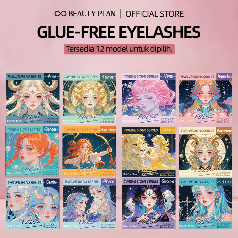 Beauty Plan [Tanpa Lem] COD Bulu mata palsu pemula bebas lem, tidak perlu menggunakan lem, bulu mata palsu dapat digunakan kembali Waterproof dan Reuseable bulu mata tempel tanpa lem maskara waterproof dan lentik softlens natural look 2