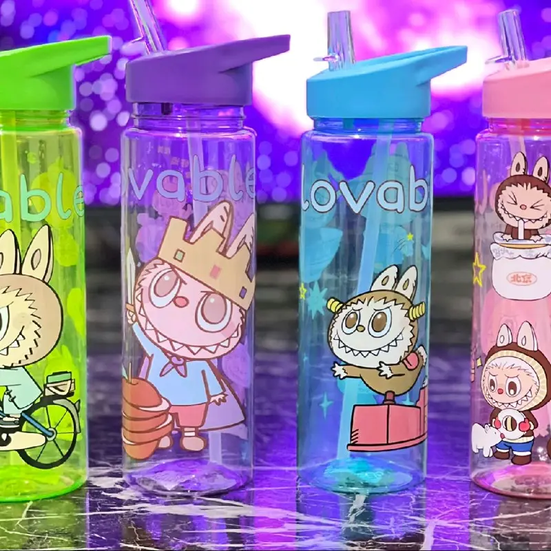 Botol Minum Anak Labubu Kapasitas 900ML Plus Tali Botol 6