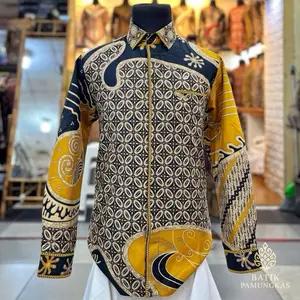 Batik Kemeja premium katun reguler fit halus solo x jahitan smok/bordir