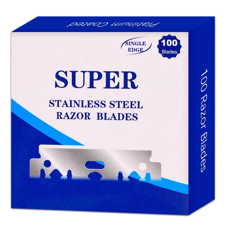 Product Introduction of Razor blade set of 100 pieces, old-fashioned manual shaving, shaving, eyebrow trimming, half blade, straight blade, hair cutting tool 11
