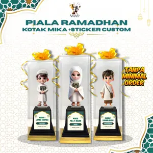 Piala Akrilik Ramadan Islami Bonus Kotak Mika Sticker Custom Desain Nama I Lomba I Juara I Kategori