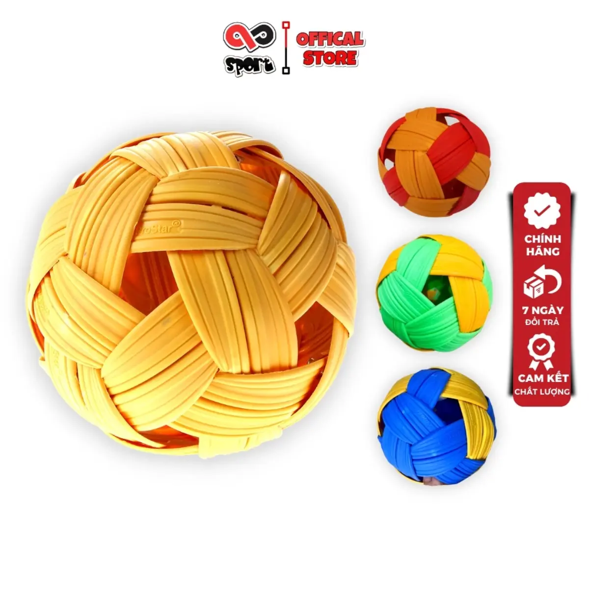Trái, Quả Cầu Mây Thể Thao Pando Nhựa Tổng Hợp Cao cấp Với Độ Dẻo Cao Tiêu Chuẩn Tập Luyện Và Thi Đấu_Nhiều Màu