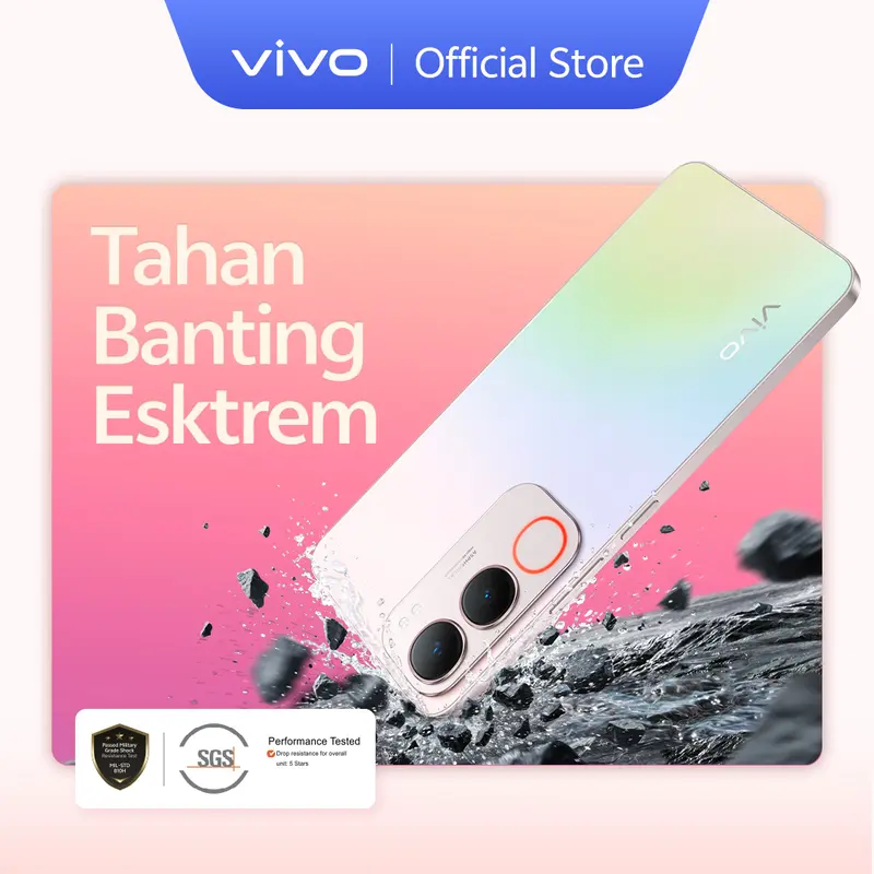 vivo Y19s Pro - 6000mAh + 44W FlashCharge, Tahan Banting Ekstrem, Tahan Hujan IP64, Dual Stereo Speaker, 50MP Kamera Utama, AI Erase 2.0