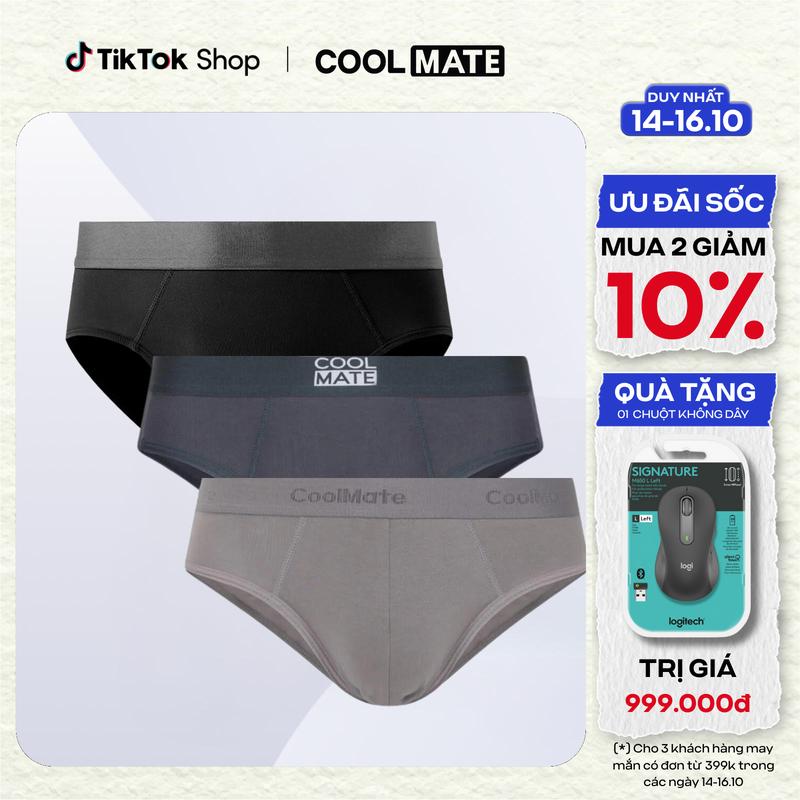 [ƯU ĐÃI TRẢI NGHIỆM] Combo 03 Quần lót nam dáng tam giác ( Excool Function, Cotton compact, Bamboo) - Coolmate