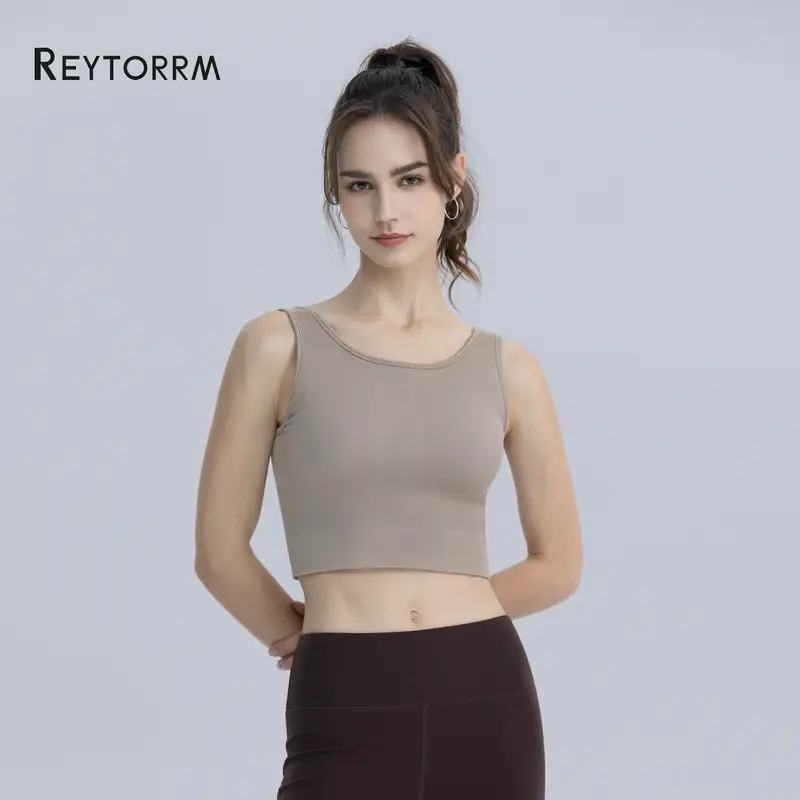 Reytorrm LYCRA Sport Bra Push Up BH Pakaian Olahraga Kekuatan Tinggi Shockproof Fitness Vest Running Yoga Bra.（WX020) 7