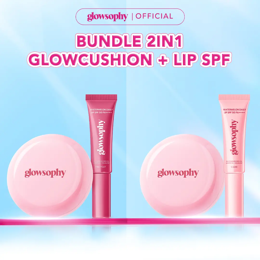 Glowsophy Bundle 2in1 Cover Glow Serum Cushion+Watermelon Daily Lip SPF 50 PA++++