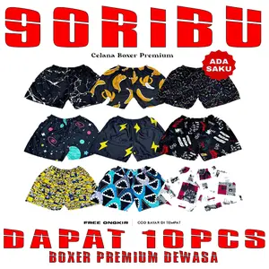 Promo Paket Murah 3pcs,5pcs,10pcs Celana Boxer Dewasa BB 40-75 kg (Yang Besar),Motif Viral Dewasa All size Katun Santai Nyaman Lembut Celana Pendek Unisex.