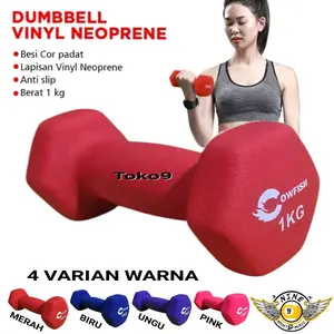Dumble / Dumbble / Barbel Plastik 1kg 1 kg Win Star/Dumble Vinyl Cowfish 1Kg Termurah